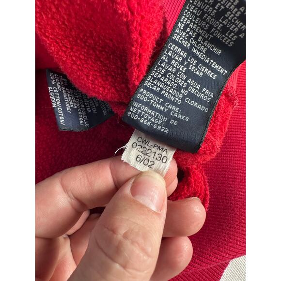 Vintage Tommy Hilfiger Men's sz L Y2K Classic Red and Grey Pullover Quarter Zip - Picture 8 of 14